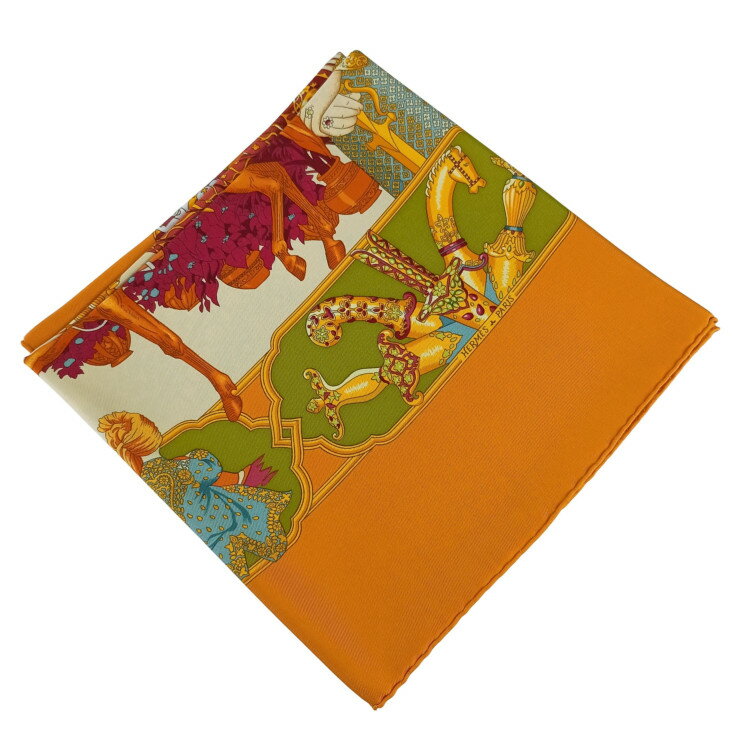 ☘️未使用に近い☘️ HERMES カレ90 マハラジャの装身具 HERMES】【PARURES DES MAHARAJAS】【フランス製】エルメス『カレ90