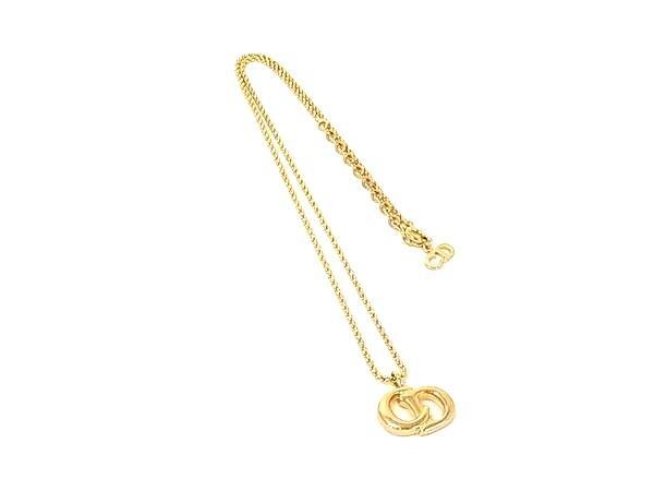 Ruby - Christian Dior クリスチャンディオール ネックレス CDロゴ ゴールド系 メタル レディース 美品【本物保証】【中古】