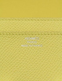 超美品HERMESエルメスコンスタンスロング二つ折り長財布エプソンスフレシルバー金具イエロー□Q刻印【本物保証】【中古】