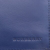 新品未使用展示品BURBERRYバーバリー2つ折り長財布ネイビーブラックPVCレザーメンズ【本物保証】【中古】