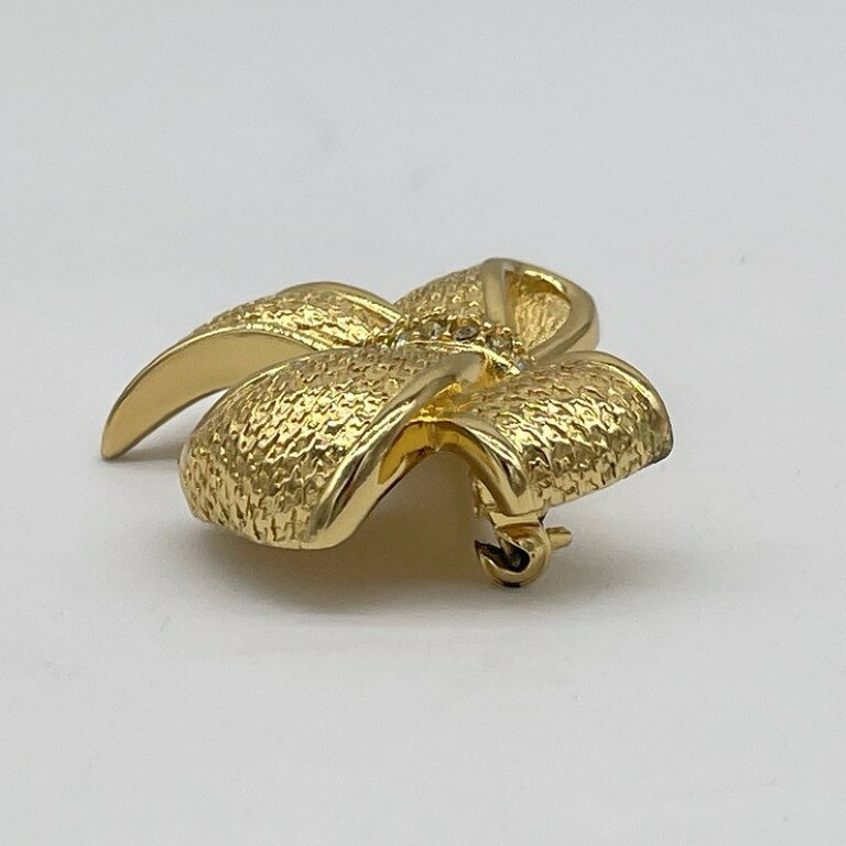 Christian Dior クリスチャンディオール ブローチ リボン ゴールド系 メタル レディース ラインストーン 美品【本物保証】【中古】 3rbt-10077213 3R boutique サンプル画像3