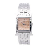 HERMESエルメスHウォッチHH1.210サーモンピンク文字盤ss【本物保証】【中古】