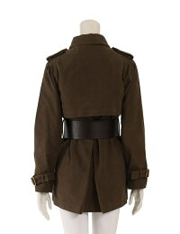 【中古】美品GUCCIグッチベルト付きコートコットン茶ブラウンメーカーサイズ38参考サイズSレディース【本物保証】【中古】