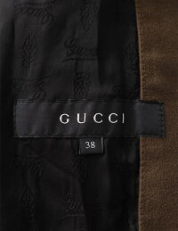 【中古】美品GUCCIグッチベルト付きコートコットン茶ブラウンメーカーサイズ38参考サイズSレディース【本物保証】【中古】