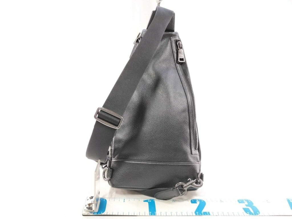 COACH コーチ ボディバッグ ドミニク CY803 ブラック系 レザー メンズ ショルダー...