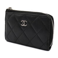 CHANELシャネルマトラッセココマークL字ファスナーコインケースA6894318番台ブラックレザー【本物保証】【中古】