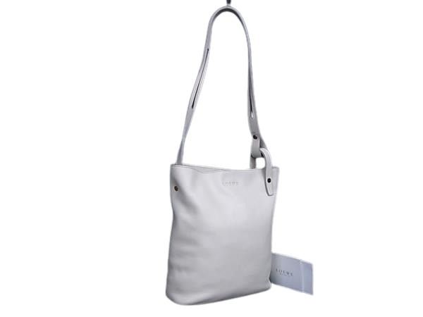 LOEWE ロエベ ショルダーバッグ アシンメトリー アイボリー レザー レディース【本物保証】【中古】
