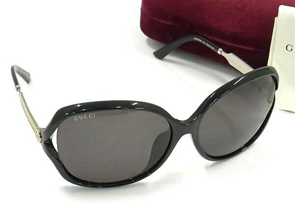乐天商城 - GUCCI グッチ アイウェア インターロッキングG サングラス GG0076SK ブラック プラスチック×メタル レディース 美品【本物保証】【中古】