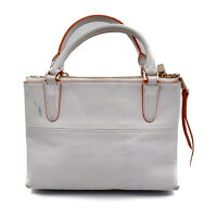 COACHコーチ2wayミニバッグショルダーバッグレザーホワイトオレンジ51612レディースバッグ【本物保証】【中古】