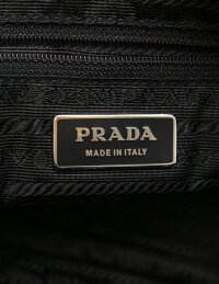 超美品PRADAプラダショルダーバッグナイロンレザー黒男女兼用【本物保証】【中古】