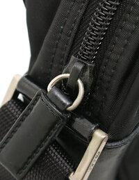 超美品PRADAプラダショルダーバッグナイロンレザー黒男女兼用【本物保証】【中古】