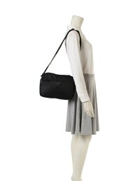 超美品PRADAプラダショルダーバッグナイロンレザー黒男女兼用【本物保証】【中古】