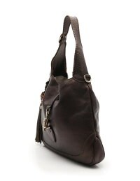 美品GUCCIグッチニュージャッキーショルダーバッグ246907レザーブロンズバンブータッセル2WAY【本物保証】【中古】