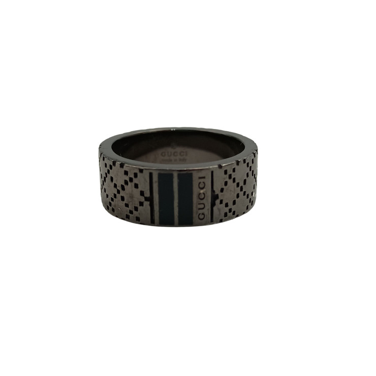 乐天商城 - GUCCI グッチ 指輪 ディアマンティッシマ ブラック系 Ag925 レディース リング 美品【本物保証】【中古】