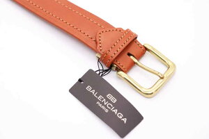 新品未使用展示品BALENCIAGAバレンシアガベルトレザーブラウンメンズ5穴調節【本物保証】証】【中古】