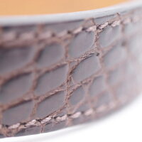 美品HERMESエルメスプールトゥールアリゲーターレザーE刻印ダークブラウンバングルMサイズアクセサリー小物【本物保証】【中古】