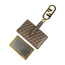 新古未使用展示品 FENDI フェンディ ミラーホルダー マイクロFF キーホルダー 7AS049 レザー ブラウン ゴールド金具 バッグチャーム【本物保証】【...