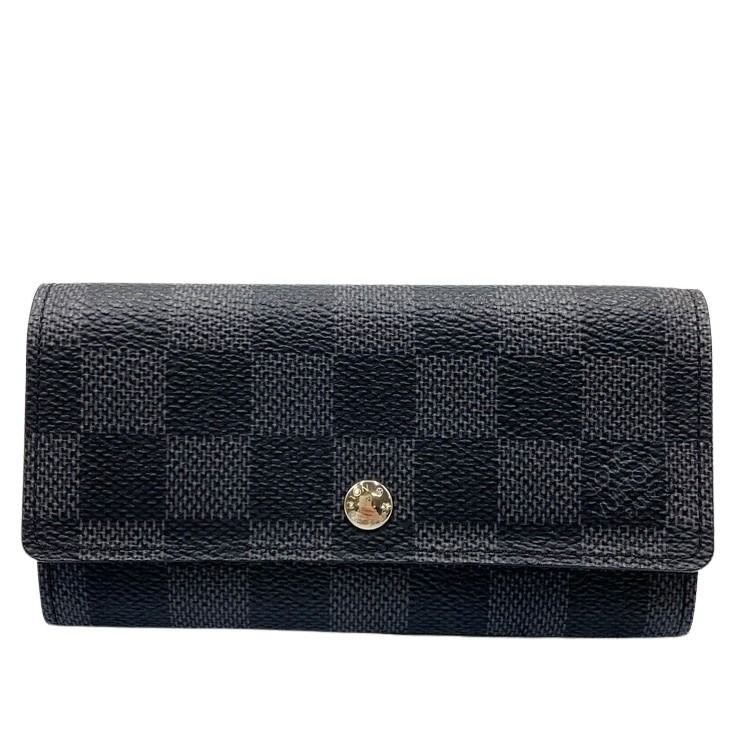 乐天商城 - LOUIS VUITTON ルイヴィトン キーケース グラフィット ポルトクレ・ヴォワテュール N63139 ブラック系 ダミエ グラフィット メンズ 3連 美品【本物保証】【中古】