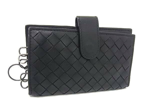 BOTTEGA VENETA ボッテガヴェネタ キーケース イントレチャート 401823 ブラック系 レザー ユニセックス 6連 美品【本物保証】【中古】