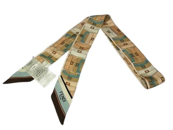 FENDI フェンディ スカーフ ラッピー FXT011 マルチカラー シルク100% レディース【本物保証】【中古】