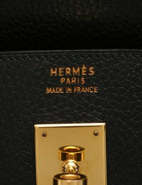 HERMESエルメスバーキン40ハンドバッグアルデンヌレザーブラック□A刻印ゴールド金具【本物保証】【中古】