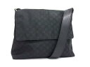 GUCCI グッチ ショルダーバッグ メッセンジャーバッグ 272351 ブラック GGナイロン レザー メンズ フラップ【本物保証】【中古】