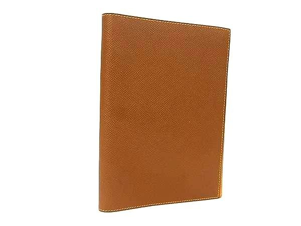 HERMES エルメス 手帳カバー グローブトロッター ブラウン系 イエロー系 クシュベル ユニセッ ...