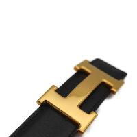 美品HERMESエルメスコンスタンスHベルトブラックブラウンゴールド金具表記サイズ65□B刻印アパレル小物【本物保証】【中古】