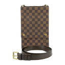 美品 LOUIS VUITTON ルイ ヴィトン ショルダーバッグ ポートベロー N45271 エベヌ ダミエ・キャンバス レザー ユニセックス クロスボディバ...
