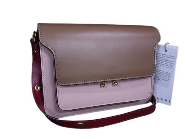 MARNI マルニ トランクバッグ ミディアム ピンク ブラウン ホワイト MARNI マルニ トランクバッグ ミディアム ピンク ブラウン ホワイト