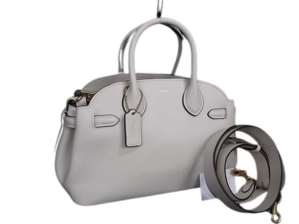 乐天商城 - COACH コーチ ハンドバッグ エンパイア キャリーオール 26 CU066 ライトベージュ レザー レディース 2WAY 超美品【本物保証】【中古】