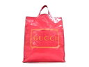 GUCCI グッチ トートバッグ ロゴプリント ミディアムトート 575140 ピンク PVC レディース 美品【本物保証】【中古】