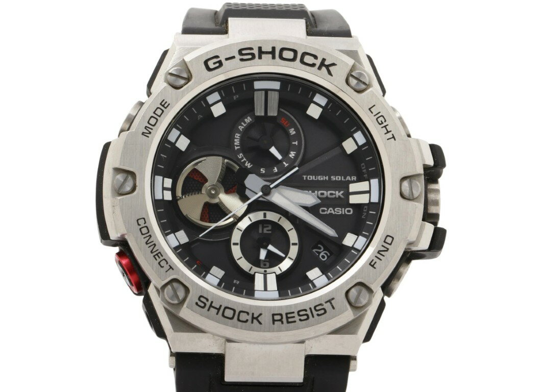FRANCK MULLER - CASIO カシオ 時計 GSHOCK GSTEEL GSTB100 Series GSTB100 ブラック シルバー 樹脂／ステンレススチール メンズ アナログ 美品【本物保証】【中古】