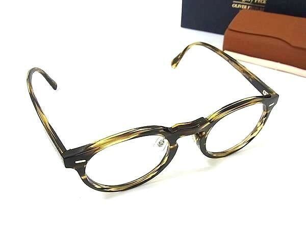 乐天商城 - OLIVER PEOPLES オリバーピープルズ 眼鏡 Gregory Peck OV5186F ブラウン系×イエロー系×レンズ クリア プラスチック ユニセックス 超美品【本物保証】【中古】