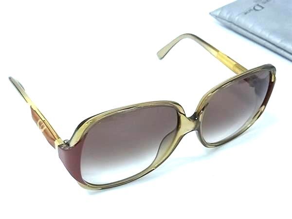 ChristianDior ディオール サングラス CDロゴ 2238 ブラウン クリアグレージュ プラスチック レディース 美品【本物保証】【中古】