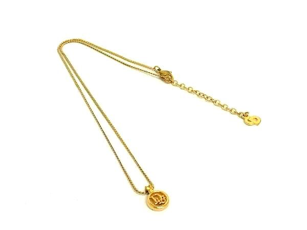 ChristianDior クリスチャンディオール ネックレス サークルロゴ - ゴールド メタル レディース【本物保証】【中古】