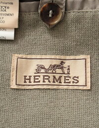 美品HERMESエルメスジャケットグレージップアップ中綿フード付きメーカーサイズ50参考サイズXLメンズアパレル【本物保証】【中古】