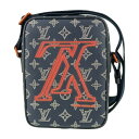 超美品 LOUIS VUITTON ルイ ヴィトン ショルダーバッグ ダヌーブPM アップサイドダウン M43678 ネイビー系 モノグラム・インク キャンバス...