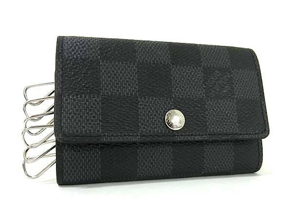 LOUIS VUITTON ルイヴィトン キーケース ミュルティクレ 6 N62662 ブラック系 ダミエ グラフィット キャンバス × レザー メンズ 6連 超美品【本物保証】【中古】