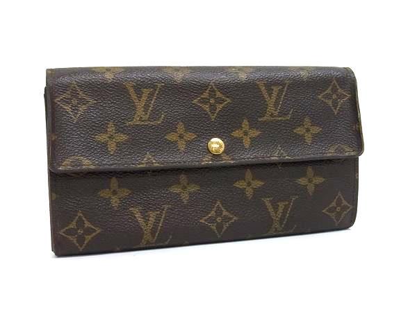 乐天商城 - LOUIS VUITTON ルイヴィトン 財布 モノグラム ポシェットポルトモネクレディ M61726 ブラウン PVC レザー レディース 二つ折り 長財布【本物保証】【中古】