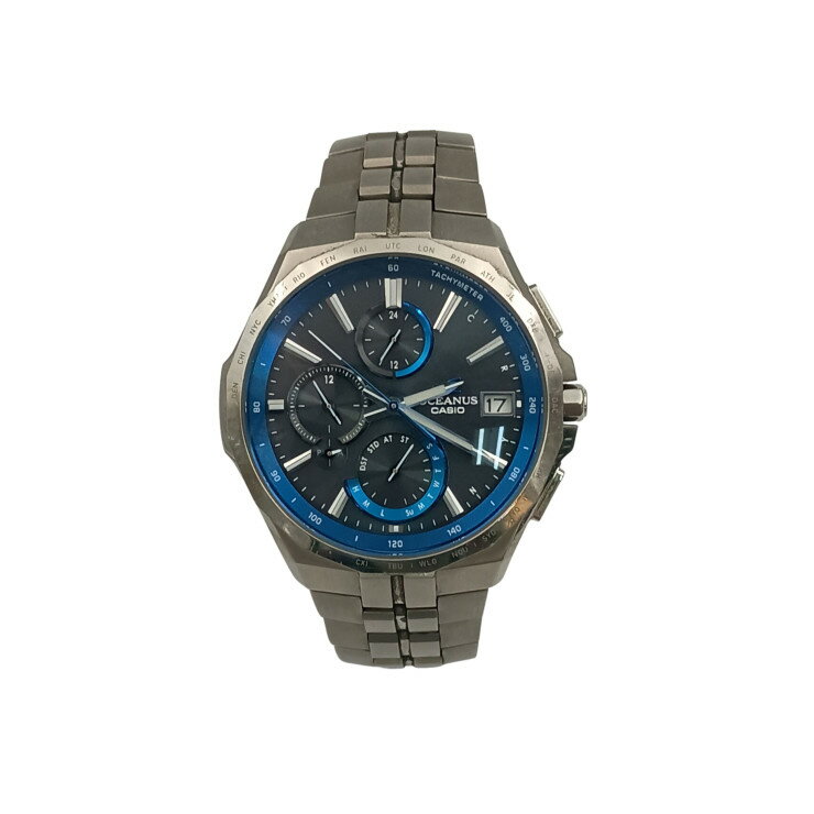 乐天商城 - CASIO カシオ 時計 OCEANUS オシアナス Manta S5000 Series OCW-S5000-1AJF ブラック文字盤系 チタン メンズ アナログ 美品【本物保証】【中古】