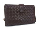 BOTTEGA VENETA ボッテガヴェネタ 財布 イントレチャート 二つ折り財布 121060 ブラウン レザー ユニセックス【本物保証】【中古】