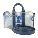 超美品 LOUIS VUITTON ルイ ヴィトン ハンドバッグ ウォーターカラー モノグラム キーポルXS M45761 ブルー系 ホワイト系 シルバー金具 ...