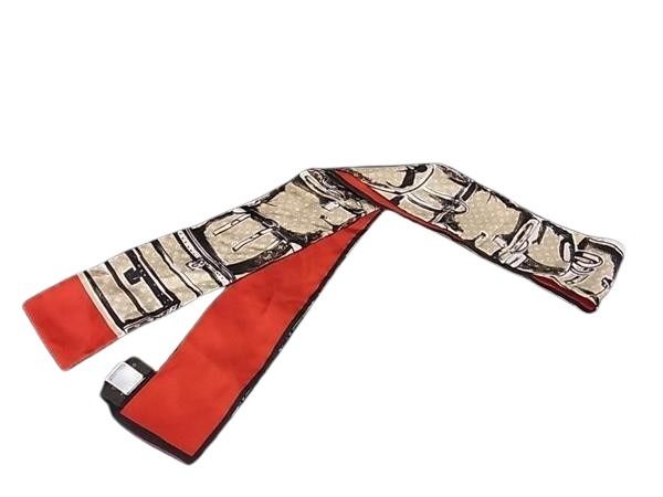 LOUIS VUITTON ルイヴィトン リボンスカーフ バンドー トランク M73964 マルチカラー シルク100％ レディース【本物保証】【中古】