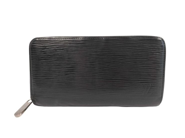 LOUIS VUITTON ルイヴィトン 長財布 エピ ジッピー ウォレット M60072 ノワール系 レザー ユニセックス ラウンドファスナー シルバー金具 美品【本物保証】【中古】