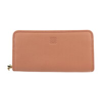 新品未使用展示品LOEWEロエベラウンドファスナー長財布アナグラムレザーオレンジベージュ限定【本物保証】【中古】