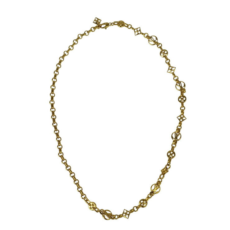 Rakuten - LOUIS VUITTON ルイヴィトン ネックレス コリエ クレイジー イン ロック M00371 ゴールド系 メタル レディース 美品【本物保証】【中古】