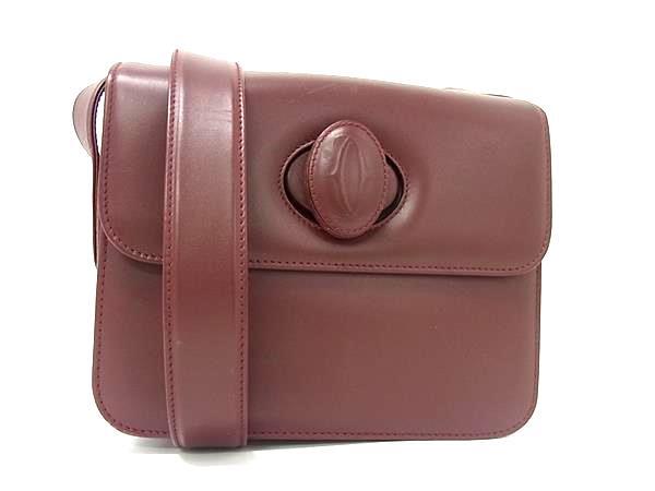 乐天商城 - Cartier カルティエ ショルダーバッグ マストライン ボルドー レザー レディース ターンロック【本物保証】【中古】
