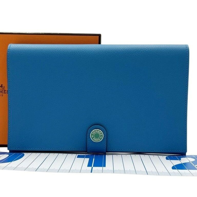 U, 吉 - HERMES エルメス 長財布 R.M.S トゥタンマン ブルー系 グリーン系 エバーカラー ユニセックス シルバー金具 新品未使用展示品【本物保証】【中古】