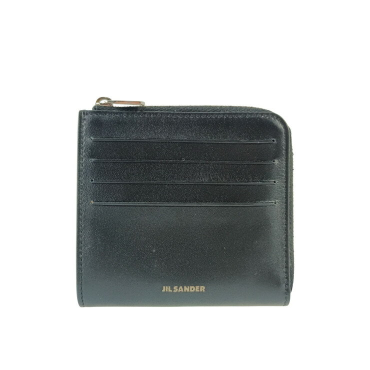 乐天商城 - JIL SANDER ジル サンダー フラグメントケース マルチ カード ウォレット J25VL0007 P5713 ブラック カーフレザー メンズ シルバー金具 L字ファスナー 新古未使用展示品【本物保証】【中古】